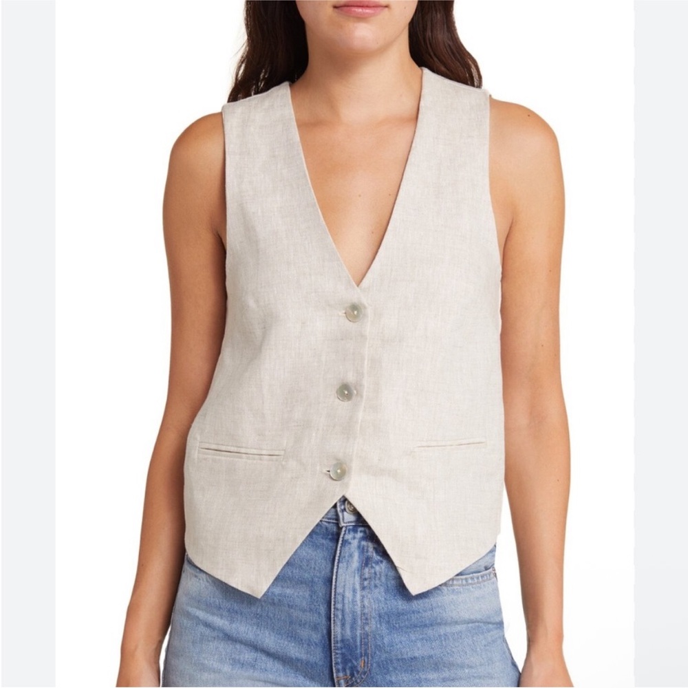 NWT Reformation Cienna Linen Vest XS